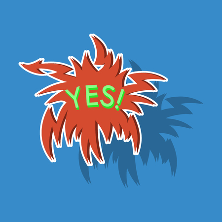 realistic paper sticker on theme Comic Speech Bubbleのイラスト素材