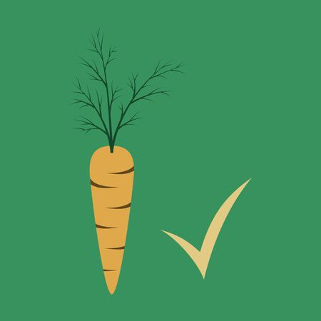 Carrot flat icon. Carrot icon on background. Veg icon illustration. Carrot, vegetable, food, vector flat style.のイラスト素材