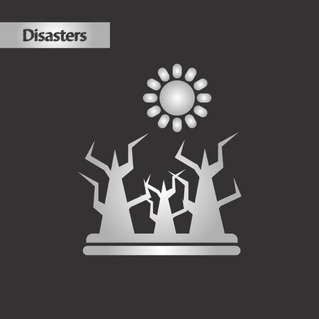 Black and white symbol of branches and sun illustrationのイラスト素材