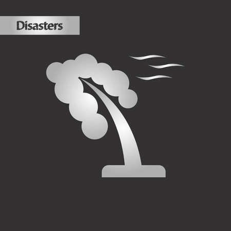 black and white style strong wind treeのイラスト素材