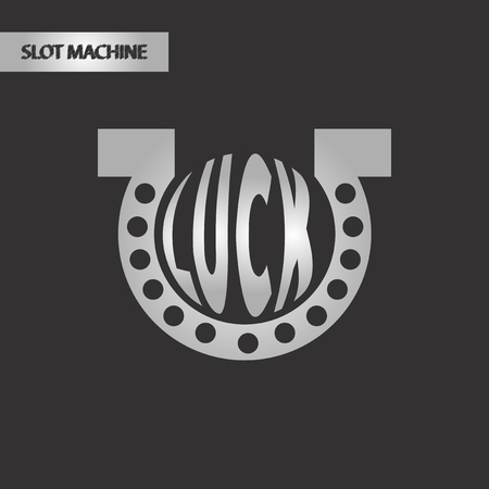 black and white style good luck logoのイラスト素材