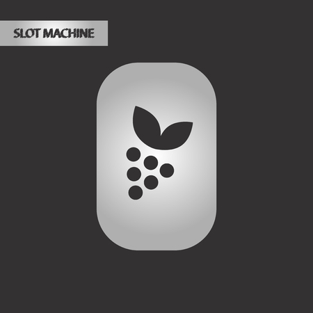 Black and white style grapes with a leaf iconのイラスト素材