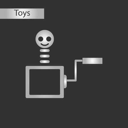 black and white style toy boxのイラスト素材
