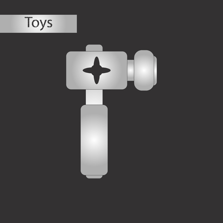 black and white style toy hammerのイラスト素材