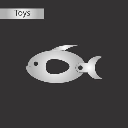 black and white style toy fishのイラスト素材