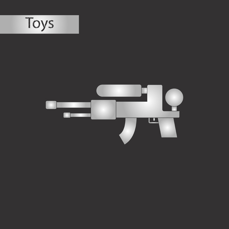 black and white style Kids toy water gunのイラスト素材