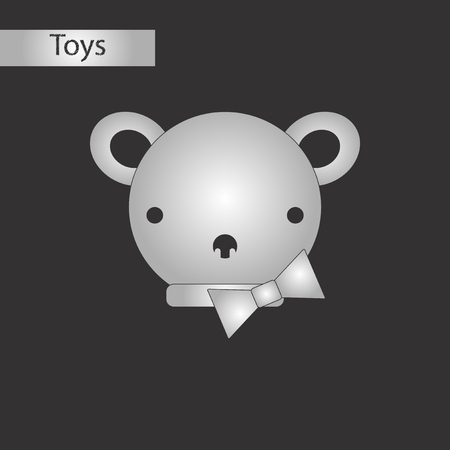 black and white style Kids toy bearのイラスト素材