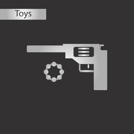 black and white style toy pistolのイラスト素材