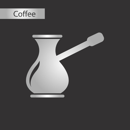 black and white style coffee turkのイラスト素材