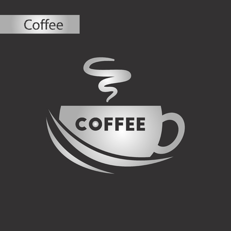 black and white style coffee cupのイラスト素材