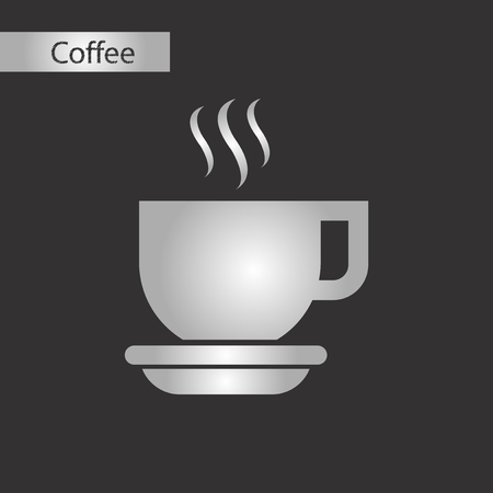 black and white style coffee cup Vector illustration.のイラスト素材