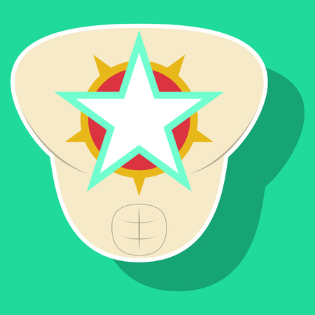 Superhero color sticker badges, emblems, logos. Superhero badge icon, power and protect insignia for superhero illustrationのイラスト素材