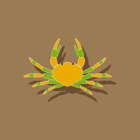 paper sticker on background of crabのイラスト素材