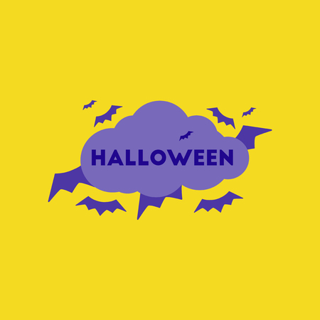 flat icon on stylish background cloud of batsのイラスト素材
