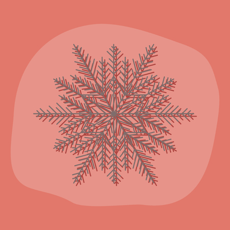 paper sticker on stylish background of snowflakeの写真素材