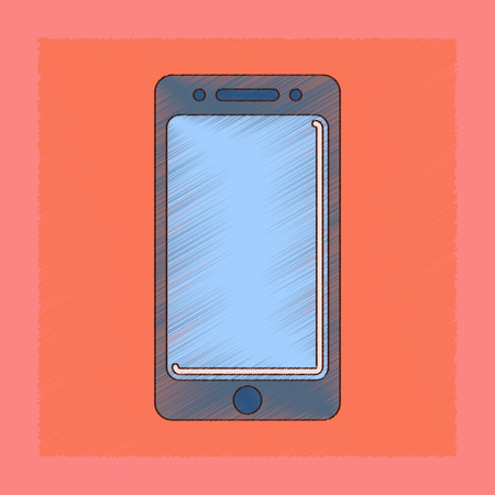Flat shading style icon of mobile phone illustration.のイラスト素材
