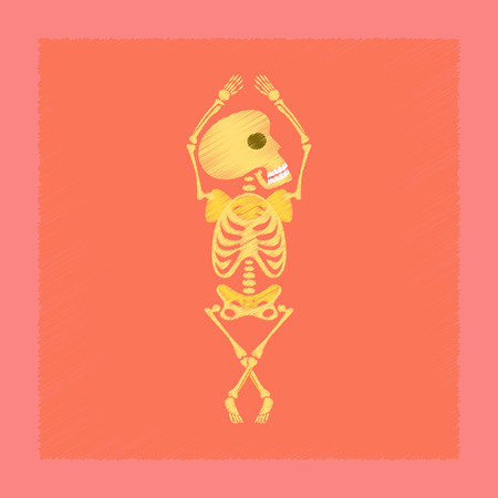 flat shading style icon of skeleton Halloween monsterのイラスト素材