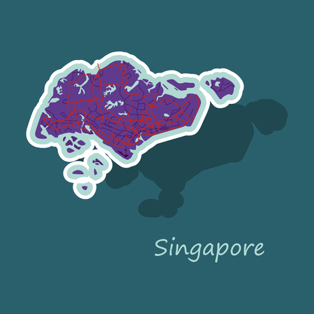 Map of Singaporeのイラスト素材