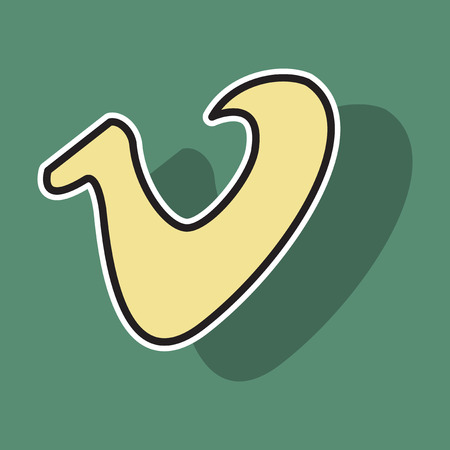 Sticker letter v icon on background.のイラスト素材