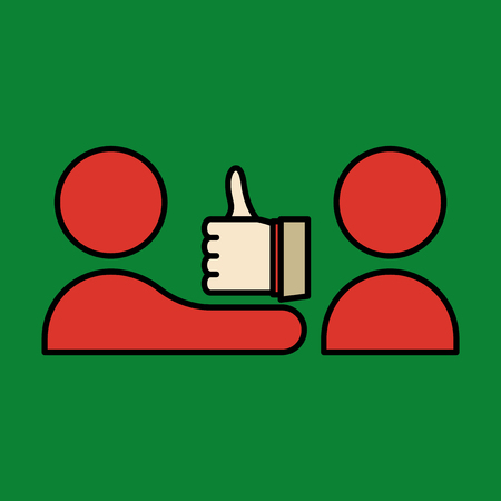 Thumbs up like social network  icon new appreciation number symbol. Idea - blogging and online messaging, social networking services.のイラスト素材