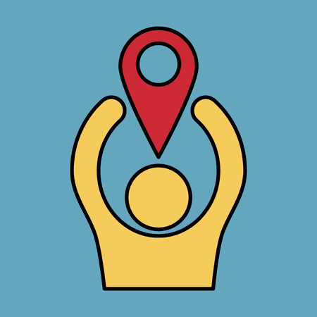 Navigation geolocation icon. vector illustration in flat design on backgroundのイラスト素材