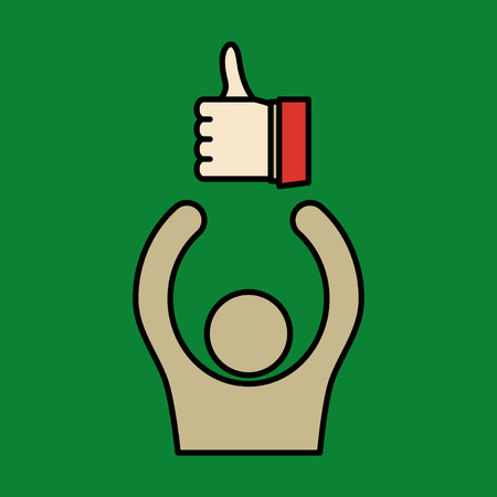 Thumbs up like social network icon new appreciation number symbol. Idea - blogging and online messaging, social networking services.のイラスト素材