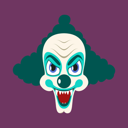 flat icons on theme funny clown vampireのイラスト素材
