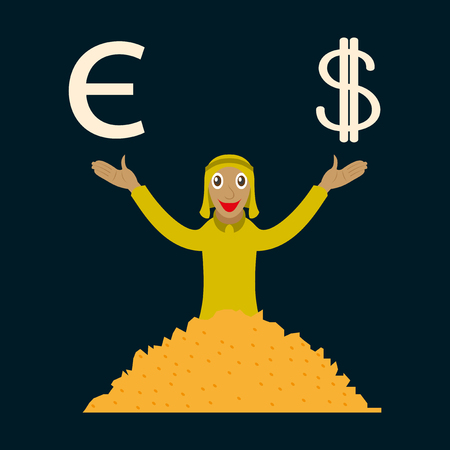 flat icon on theme Arabic business arabic businessman with moneyのイラスト素材