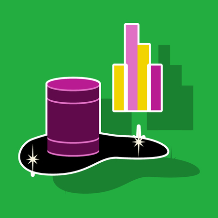 paper sticker on theme Arabic business oil chartのイラスト素材