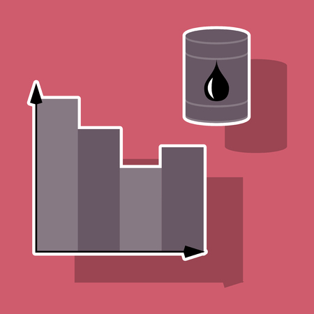 paper sticker on theme Arabic business oil chartのイラスト素材