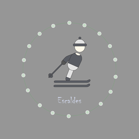 flat icons on theme of Andorra Escaldesのイラスト素材