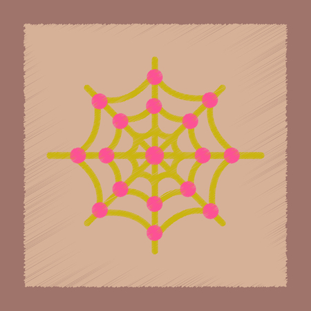 flat shading style icon of spider webのイラスト素材