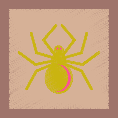 flat shading style icon of halloween spiderのイラスト素材