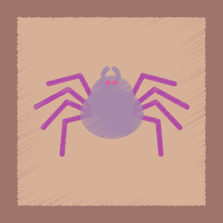 flat shading style icon of halloween spiderのイラスト素材