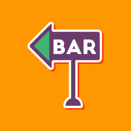 paper sticker on stylish background of bar signのイラスト素材