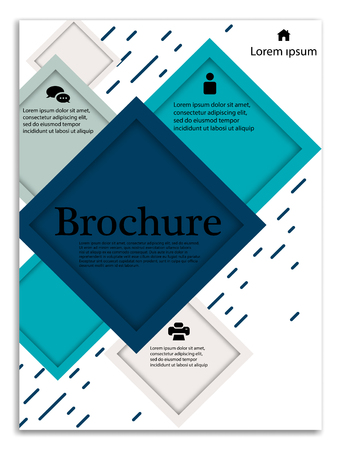 Ilustración de Infographics in brochures for minimalist design style on a white background. Use in presentation templates, flyer and leaflet, corporate report, marketing, advertising, annual report and banner. - Imagen libre de derechos