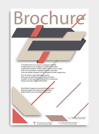 Abstract Vector Brochure Template. Flyer Layout. Flat Style. Infographic Elements.のイラスト素材