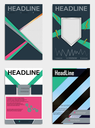 Set of abstract flyer design background. Brochure template.のイラスト素材