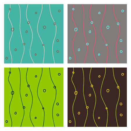 Set of Vector color hand-drawing wave sea background. abstract sea texture.のイラスト素材