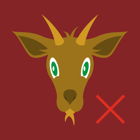 Flat goat animal farm iconのイラスト素材