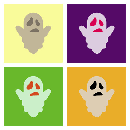 assembly flat icons Halloween ghostの写真素材