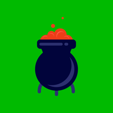 flat icon on stylish background cauldron witches potionのイラスト素材
