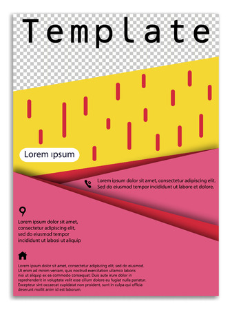 Abstract vector business template. Brochure layout, cover modern design annual report, poster, A4 flyer with color squares, triangles, diagonal geometric shapes lines with texture background.のイラスト素材