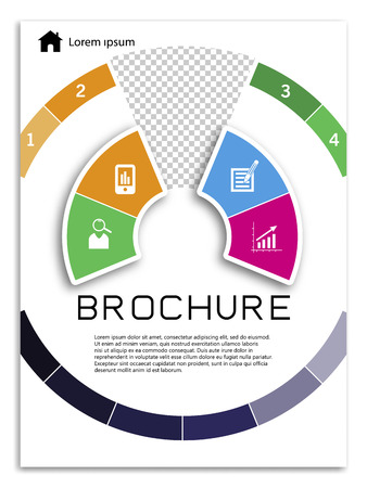 Flyer design. Business brochure template. Annual report cover. Booklet for education, advertisement, presentation, magazine page. a4 size vector illustration. Blue colorのイラスト素材