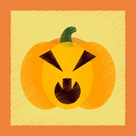 flat shading style icon halloween pumpkinの写真素材