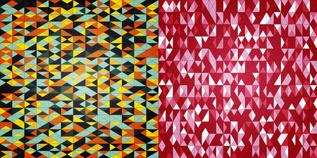 Set of abstract triangle pattern background advertising banner template