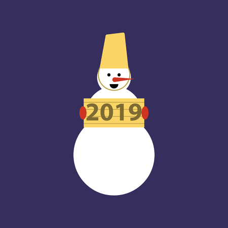 Christmas snowman isolated on background. Vector illustrationのイラスト素材