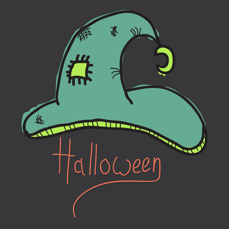 Witch hat isolated on background halloweenの写真素材