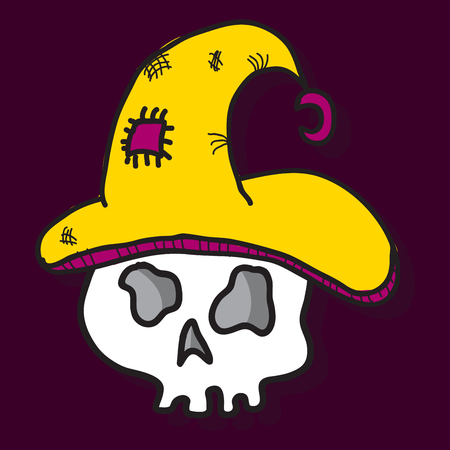 Vector Illustration of a Halloween Skullのイラスト素材
