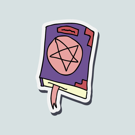 Ancient magic book with alchemy recipes and mystic spells and enchantmentsのイラスト素材